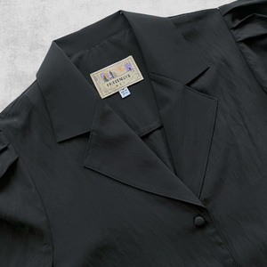 V-Neck Notch Lapel Blouse