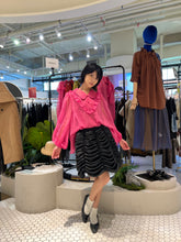Load image into Gallery viewer, MABEL RUFFLE-BIB ROUND-COLLAR BLOUSE