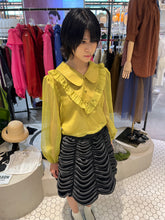 Load image into Gallery viewer, MABEL RUFFLE-BIB ROUND-COLLAR BLOUSE