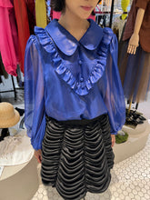 Load image into Gallery viewer, MABEL RUFFLE-BIB ROUND-COLLAR BLOUSE