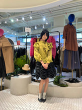 Load image into Gallery viewer, CLEO RUFFLE-SHOULDER TIE-NECK BLOUSE